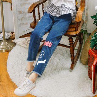 Printed Faye-hem Jeans