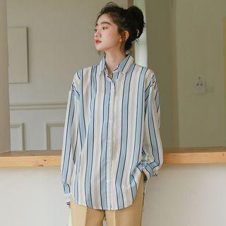Long-sleeve Striped Shirt Stripe - One Size