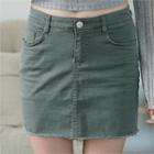 Inset Shorts Hidden-band Waist Mini Skirt