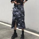 Tie-dye Print Midi A-line Skirt