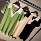 Color-block V-neck Polo Dress