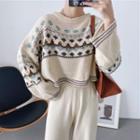 Cropped Patterned Sweater