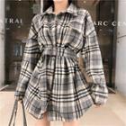 Plaid Mini A-line Shirt Dress