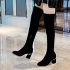 Chunky-heel Over-the-knee Boots Black - 35