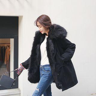 Set: Cotton Parka + Detachable Faux-fur Vest