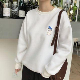 Cartoon Printed Lettering Pullover