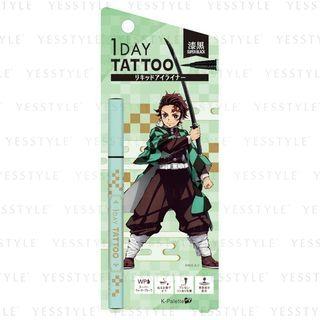 K-palette - Demon Slayer: Kimetsu No Yaiba 1 Day Tattoo Real Lasting Waterproof Eyeliner 24h Tanjiro Kamado Super Black 1 Pc