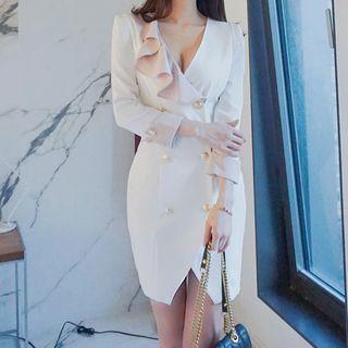 Double Breasted Mini Coat Dress