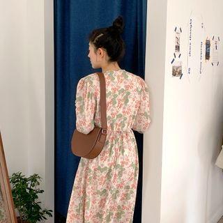 Bishop-sleeve Maxi Bloom Dress