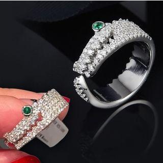 Rhinestone Crocodile Open Ring