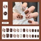 Rhinestone Leopard Print Faux Nail Tips Z177 - Brown - One Size