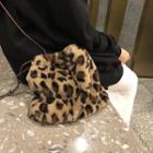 Leopard Print Furry Crossbody Bag