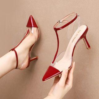 Stiletto Heel Pvc Panel Sandals