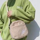 Planet Embroidered Furry Crossbody Bag