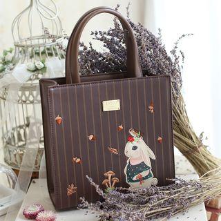 Rabbit Print Faux-leather Shoulder Bag