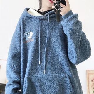 Koala Embroidered Fleece Hoodie