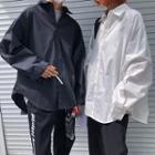 Loose-fit Plain Long-sleeve Shirt