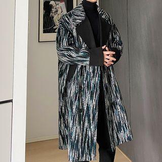 Pattern Double-breasted Long Coat