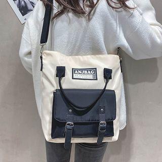 Paneled Crossbody Tote Bag