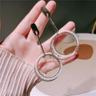Hoop Drop Ear Stud 1 Pair - White Faux Pearl - Silver - One Size