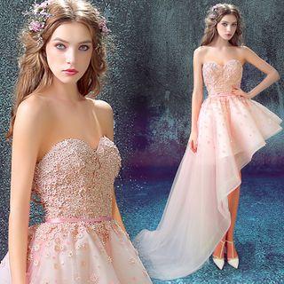 High Low Tube Evening Dress