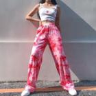 Dye Print Wide-leg Pants