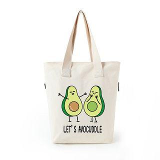 Avocado-print Canvas Tote Bag