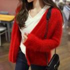 Furry Cardigan Red - One Size