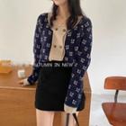 Floral Double-breasted Cardigan