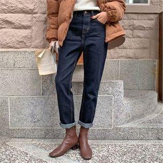 Unwashed Tapered-leg Jeans