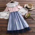 Color-block Cold-shoulder Dress