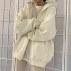 Plain Loose-fit Hooded Jacket - 5 Colors