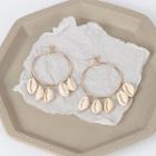 Shell Fringed Hoop Dangle Earring Gold - One Size