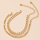 Set Of 2: Chunky Chain Bracelet (various Designs) S104 - Set Of 2 - Gold - One Size