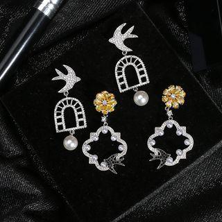 Bird Pearl Statement Earring