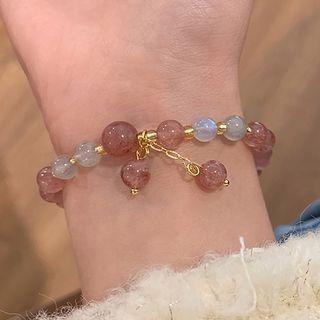 Bead Bracelet Pink & Gold - One Size