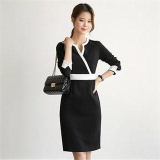 Wrap-front Ringer Sheath Dress