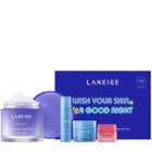 Laneige - Water Sleeping Mask Set (lavender): Water Sleeping Mask (lavender) 70ml + Water Sleeping Mask (original) 15ml + Lip Sleeping Mask 3g + Eye Sleeping Mask 5g 4pcs