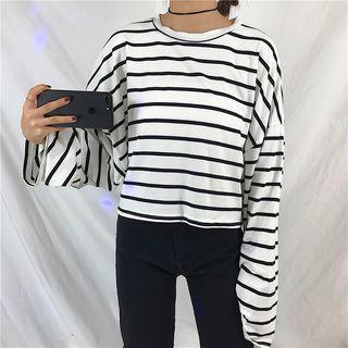 Puff Sleeve Striped Sweatshirt