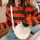 Embroidered Crossbody Round Bag White - One Size