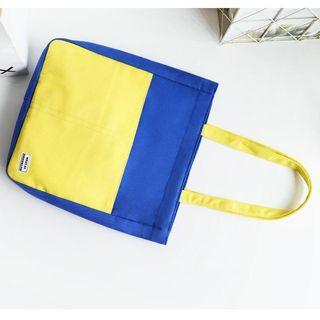 Colour Block Canvas Tote Bag