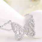 Sterling Silver Rhinestone Butterfly Necklace