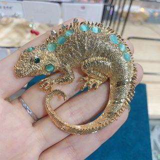 Lizard Rhinestone Brooch
