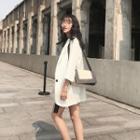 Set: One-button Striped Blazer + Shorts