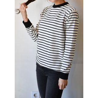 Crew-neck Ringer Stripe Pullover