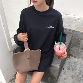 Long-sleeved Lettering Long T-shirt