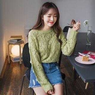 Lightweight Pointelle-knit Top
