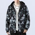All Over Lettering Hooded Jacket