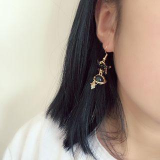 Planet & Cat Drop Earring 1 Pair - As Shown In Figure - One Size