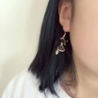 Planet & Cat Drop Earring 1 Pair - As Shown In Figure - One Size